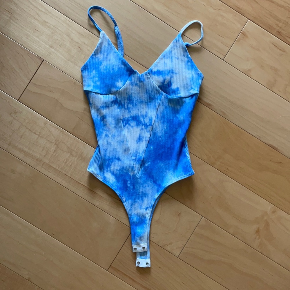Wild Honey blue tie dye body suit